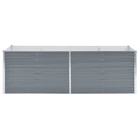Jardinière potager surélevée acier galvanisé 240x80x77 cm gris