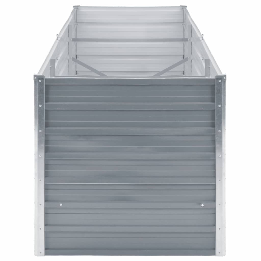 Jardinière potager surélevée acier galvanisé 240x80x77 cm gris