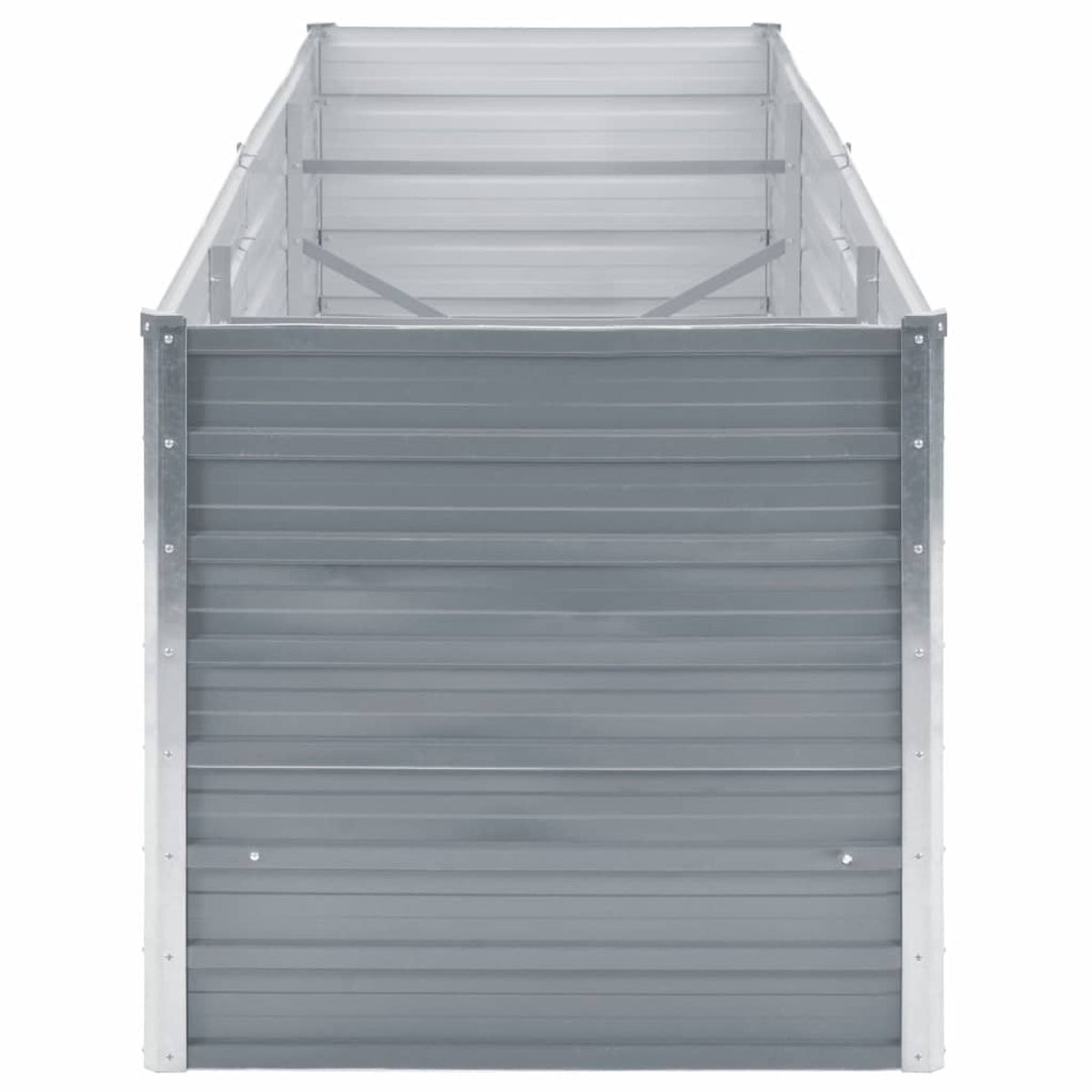 Jardinière potager surélevée acier galvanisé 240x80x77 cm gris