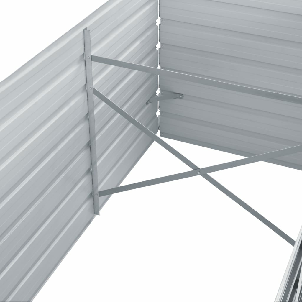 Jardinière potager surélevée acier galvanisé 240x80x77 cm gris