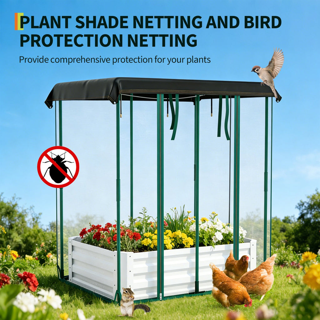Jardinière potager surélevée métal 120x90x30 cm avec toit