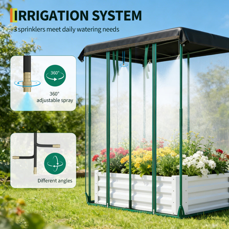 Jardinière potager surélevée en métal 120x90x30 cm avec filet