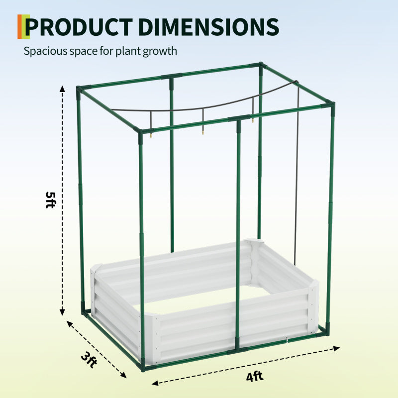 Jardinière potager surélevée en métal 120x90x30 cm avec filet