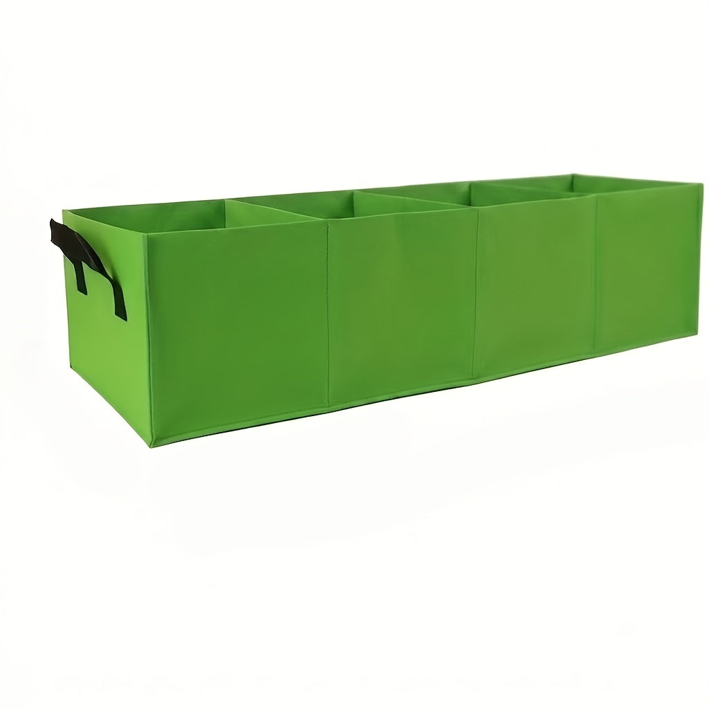 Jardinière potager verte 120 cm - 4 cases en feutre 106 L