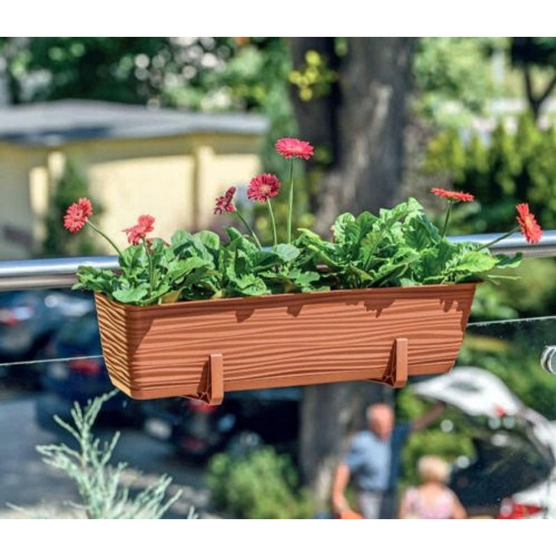Jardinière rectangulaire 50 cm anthracite pour balcon et terrasse