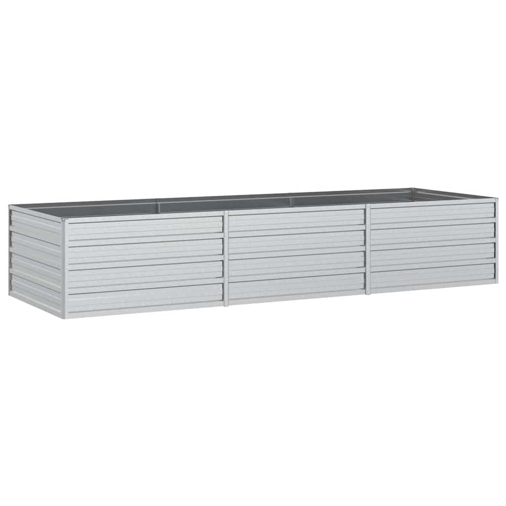 Jardinière rectangulaire 240x80x45 cm en acier galvanisé argenté