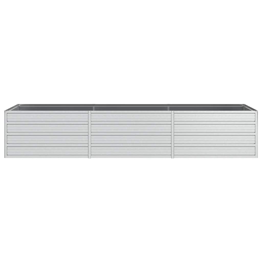 Jardinière rectangulaire 240x80x45 cm en acier galvanisé argenté