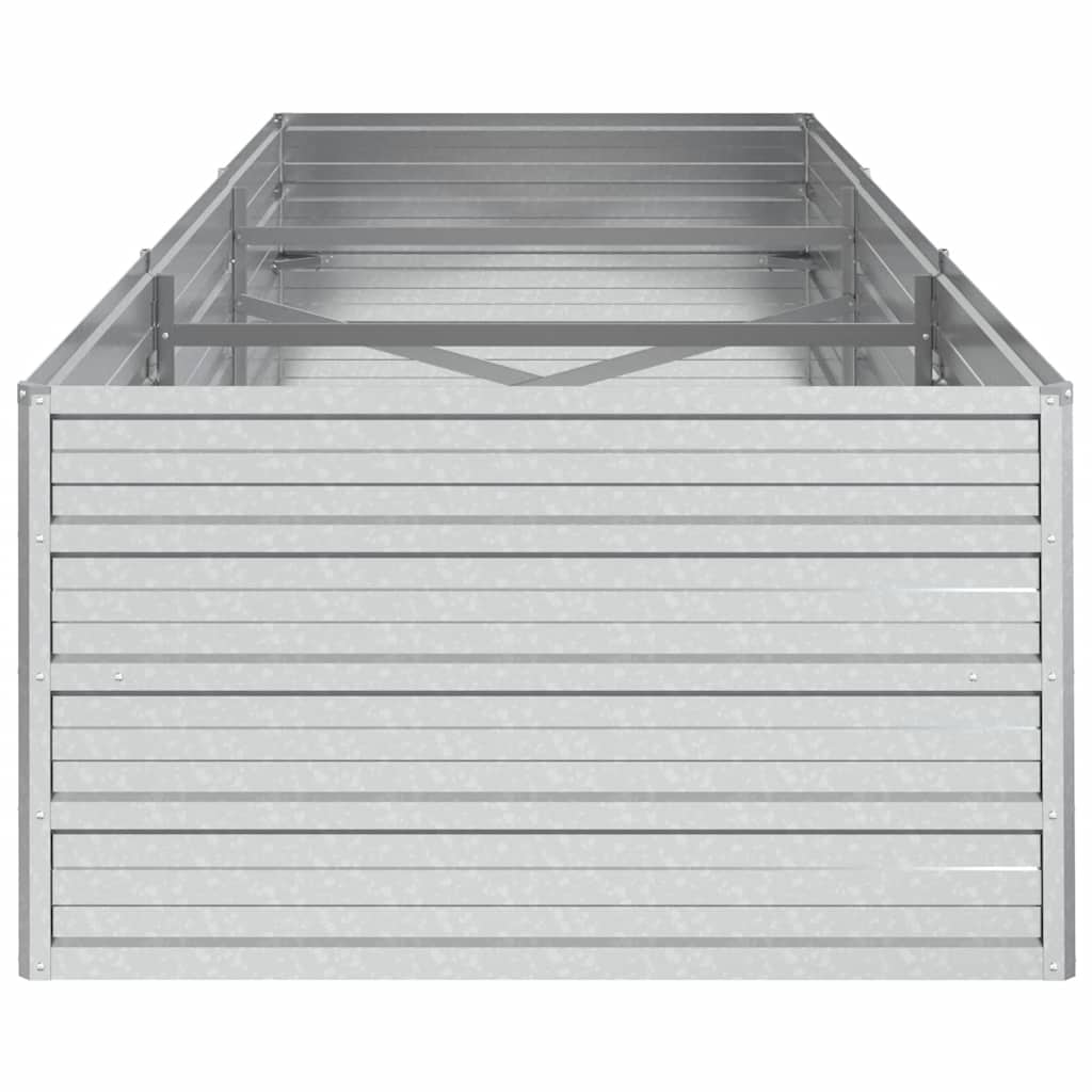 Jardinière rectangulaire 240x80x45 cm en acier galvanisé argenté