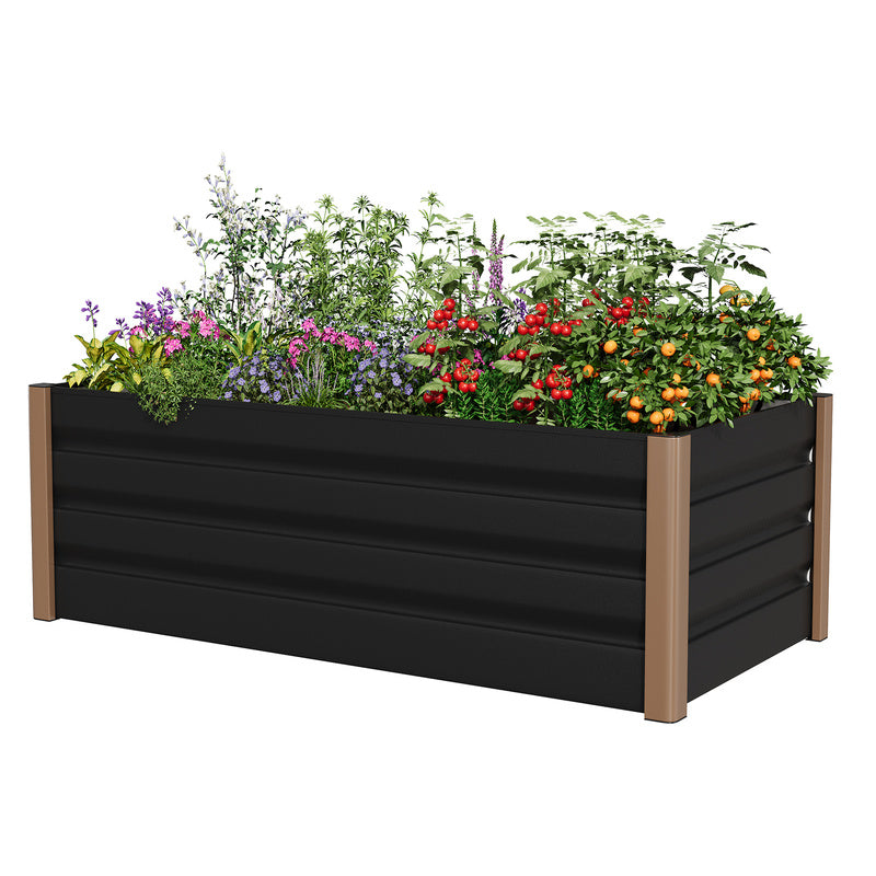 Jardinière rectangulaire aluminium 200x80x40 cm anthracite
