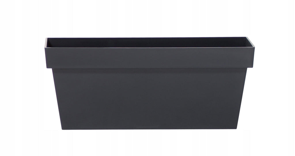 Jardinière rectangulaire anthracite 39 cm en plastique mat