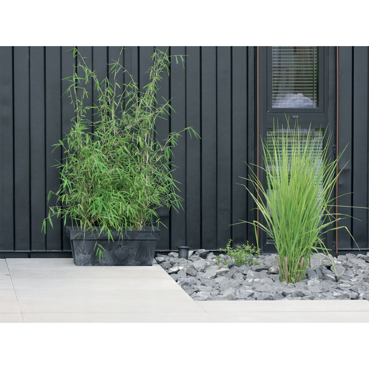 Jardinière rectangulaire anthracite 39 cm en plastique mat