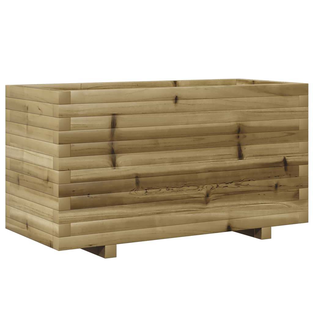 Jardinière rectangulaire en bois de pin 90x40x50 cm extérieur