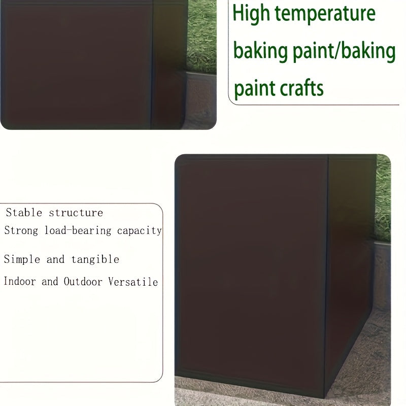 Jardinière rectangulaire en métal noir 50x30x30 cm pour terrasse