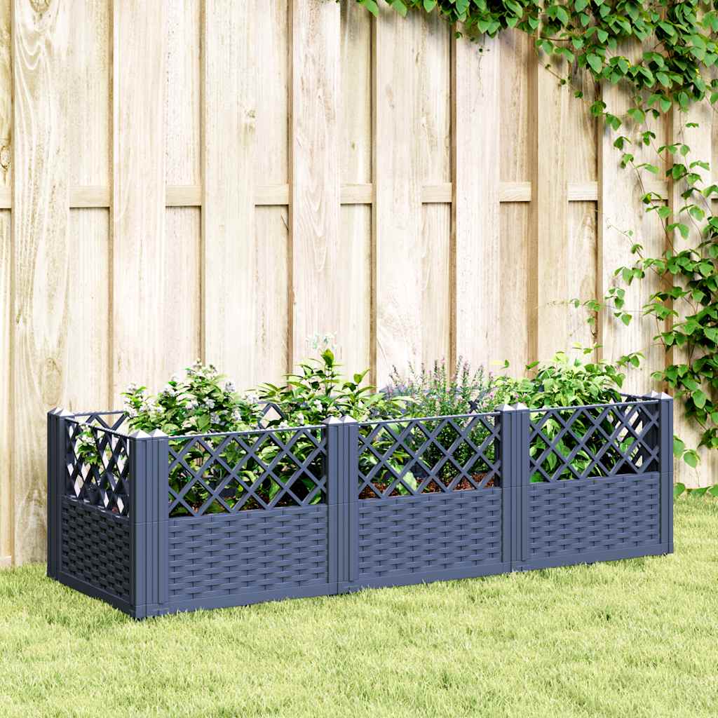 Jardinière rectangulaire modulable en plastique tressé de jardin