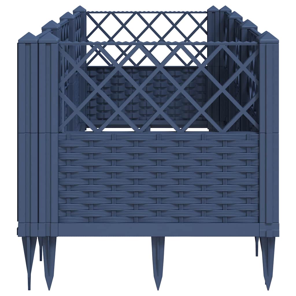 Jardinière rectangulaire modulable en plastique tressé de jardin