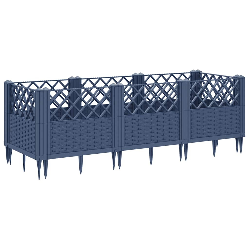 Jardinière rectangulaire modulable en plastique tressé de jardin