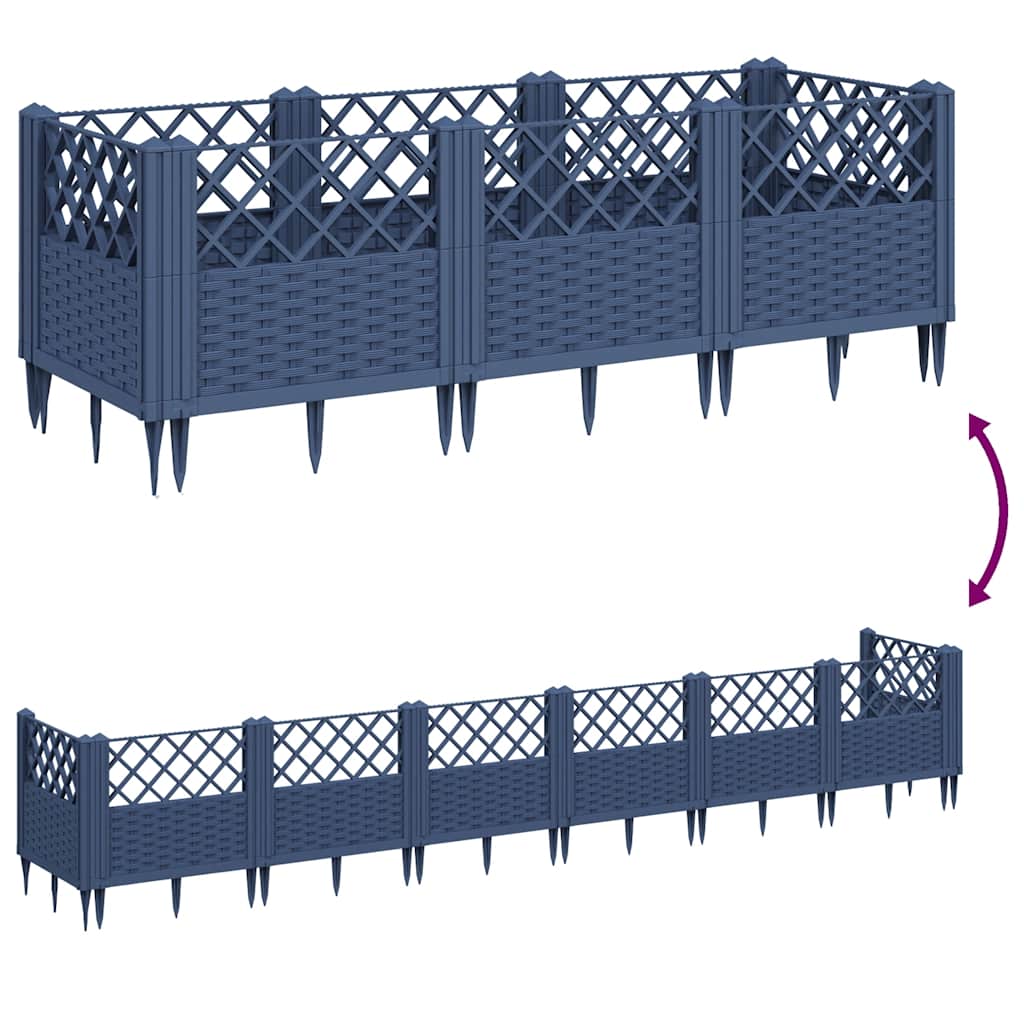Jardinière rectangulaire modulable en plastique tressé de jardin