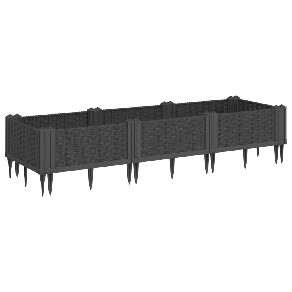 Jardinière rectangulaire modulable en plastique tressé de jardin