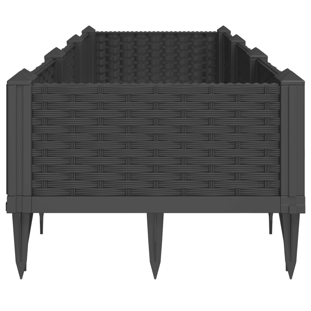 Jardinière rectangulaire modulable en plastique tressé de jardin