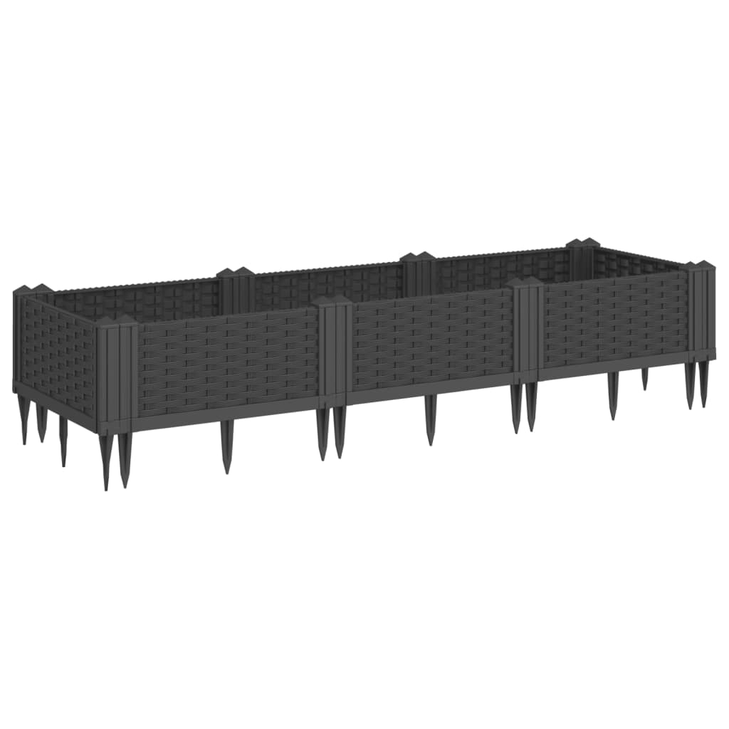 Jardinière rectangulaire modulable en plastique tressé de jardin