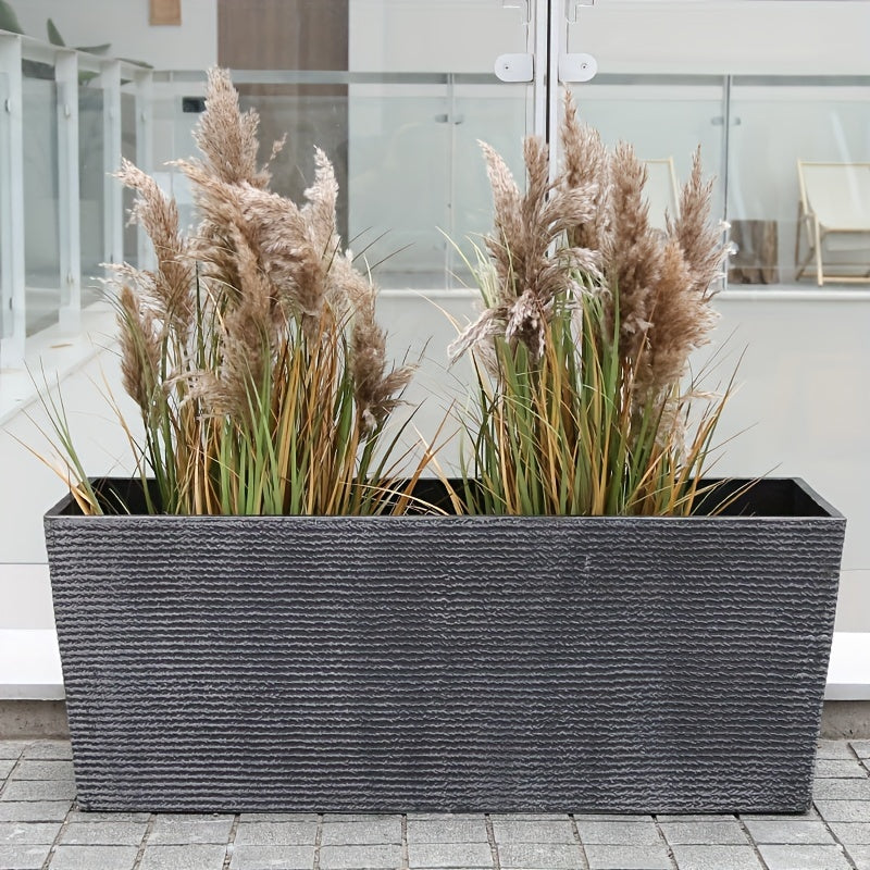 Jardinière rectangulaire en résine effet béton, 70 à 100 cm