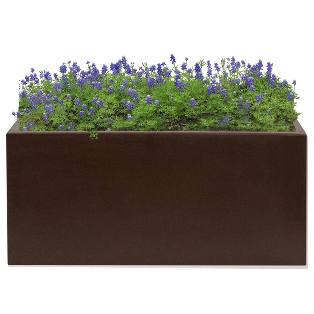 Jardinière rectangulaire XXL brun bronze à réserve d'eau