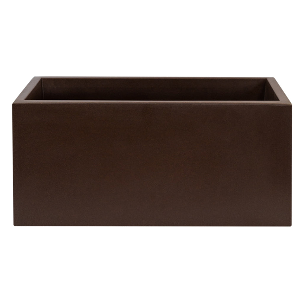 Jardinière rectangulaire XXL brun bronze à réserve d'eau