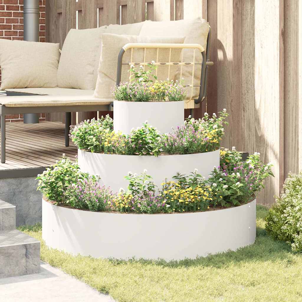 Jardinière ronde étagée en acier, Ø 90 ou Ø 120 cm, 3 niveaux