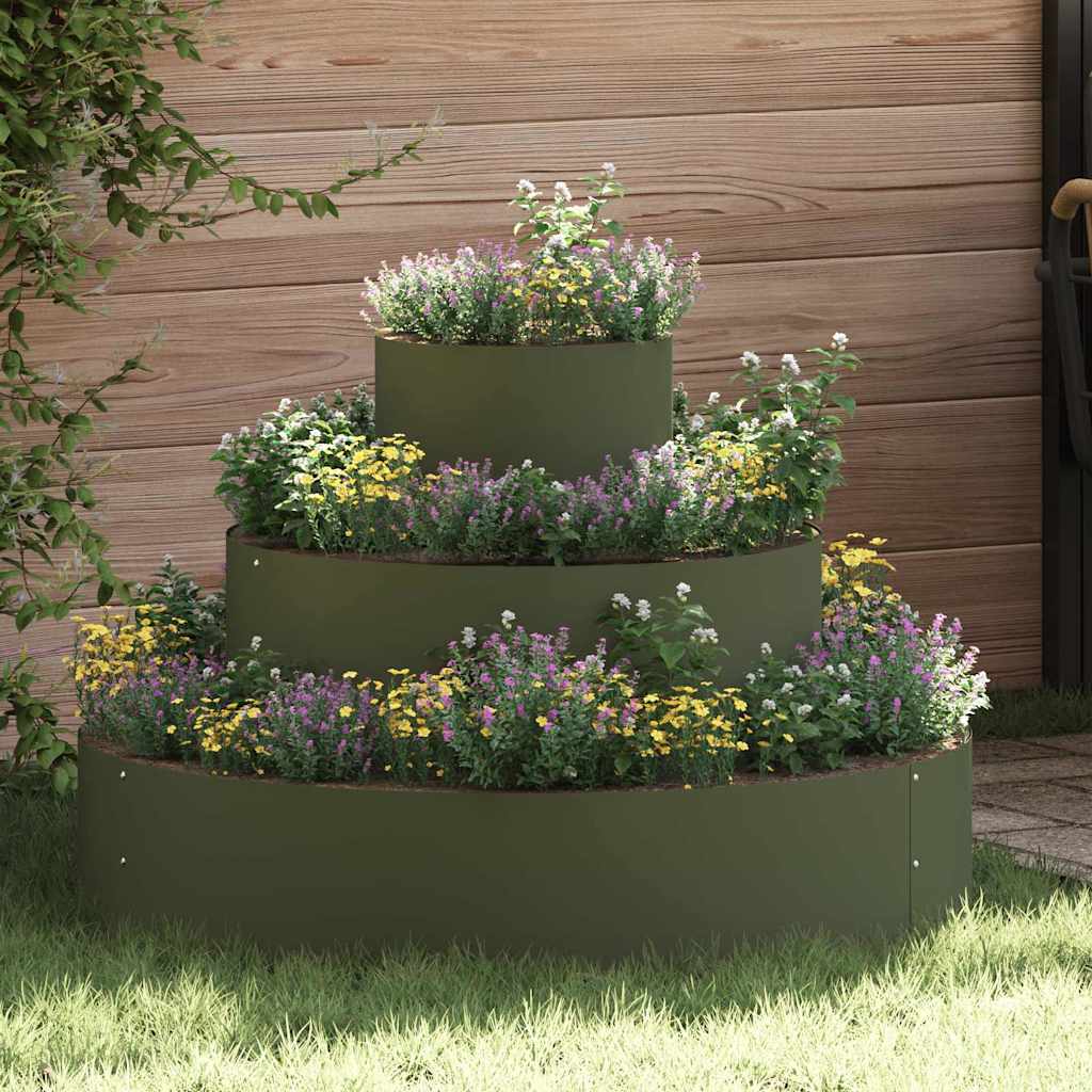 Jardinière ronde étagée en acier, Ø 90 ou Ø 120 cm, 3 niveaux