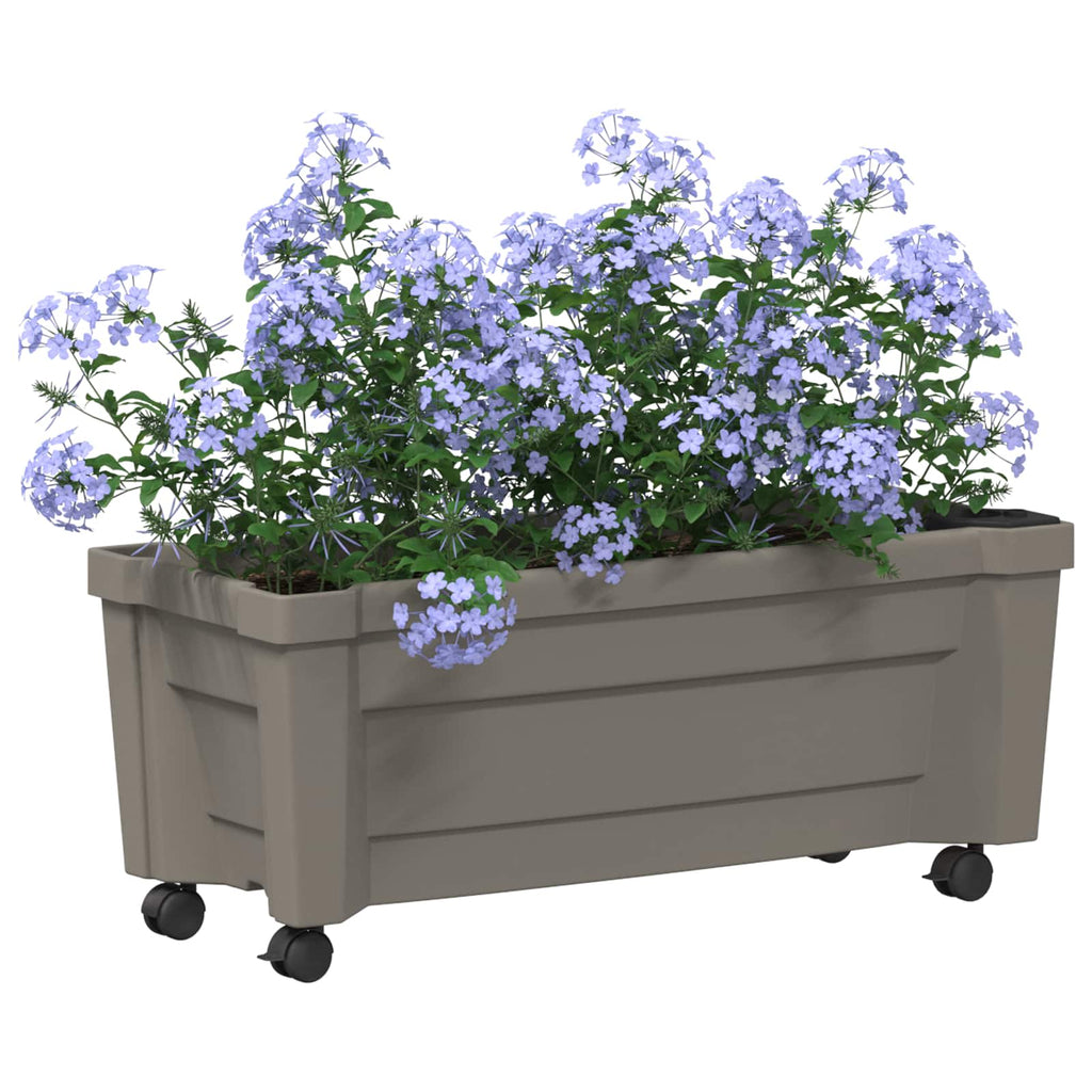 Jardinière à roulettes 79 cm en polypropylène pour balcon