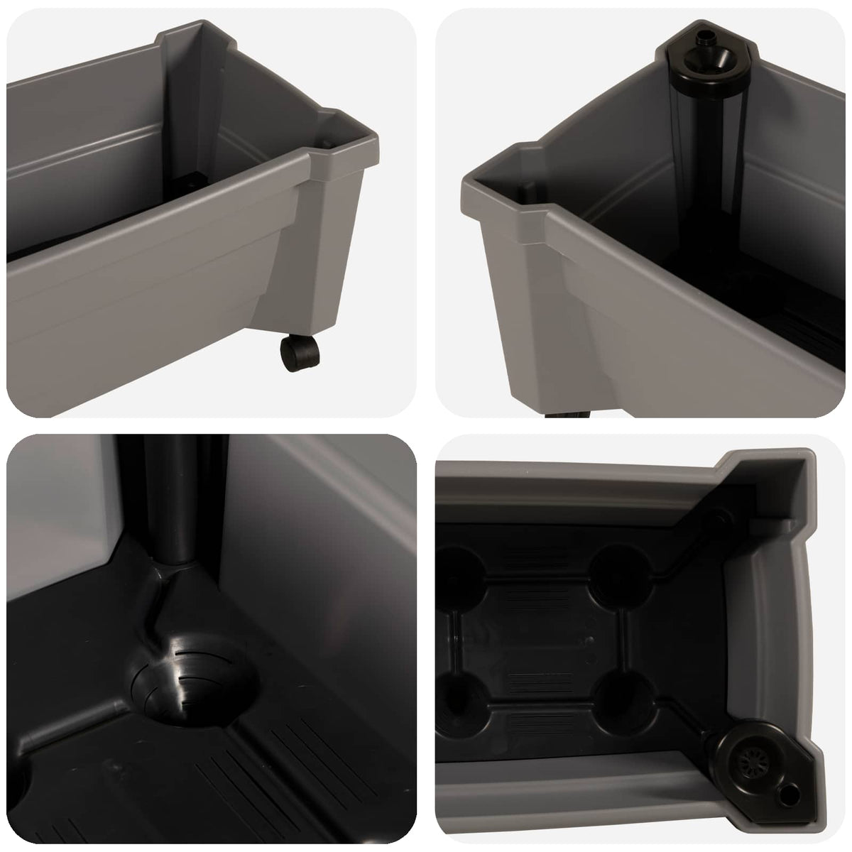 Jardinière à roulettes 79 cm en polypropylène pour balcon