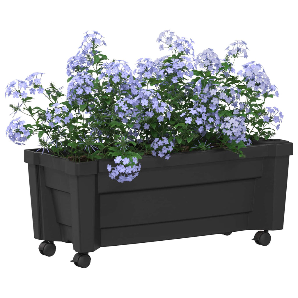 Jardinière à roulettes 79 cm en polypropylène pour balcon