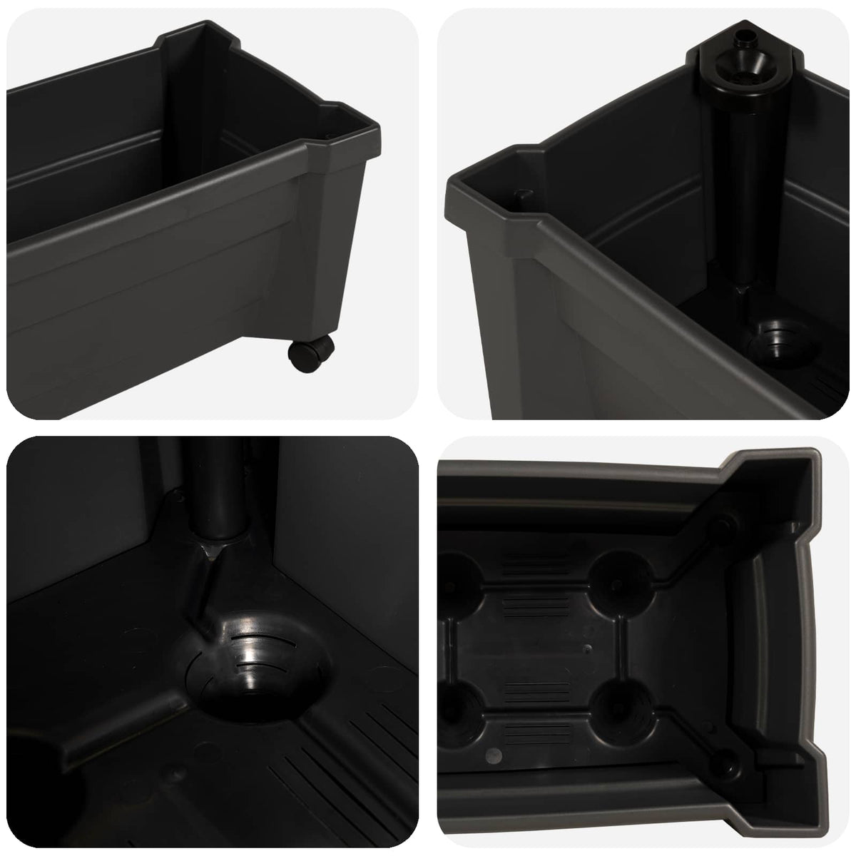 Jardinière à roulettes 79 cm en polypropylène pour balcon