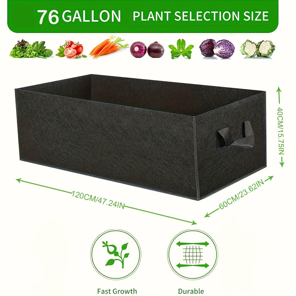 Jardinière souple 288 L 120x60x40 cm — lot de 5 bacs noirs