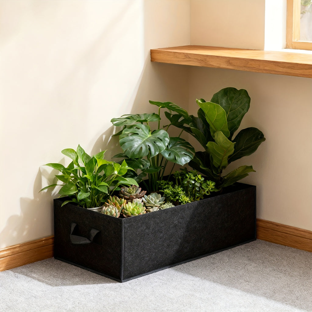 Jardinière souple 288 L 120x60x40 cm — lot de 5 bacs noirs