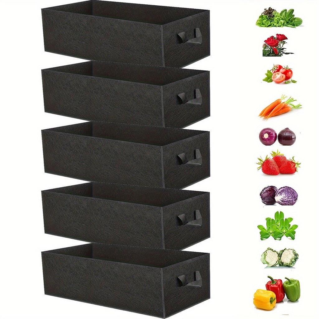 Jardinière souple 288 L 120x60x40 cm — lot de 5 bacs noirs