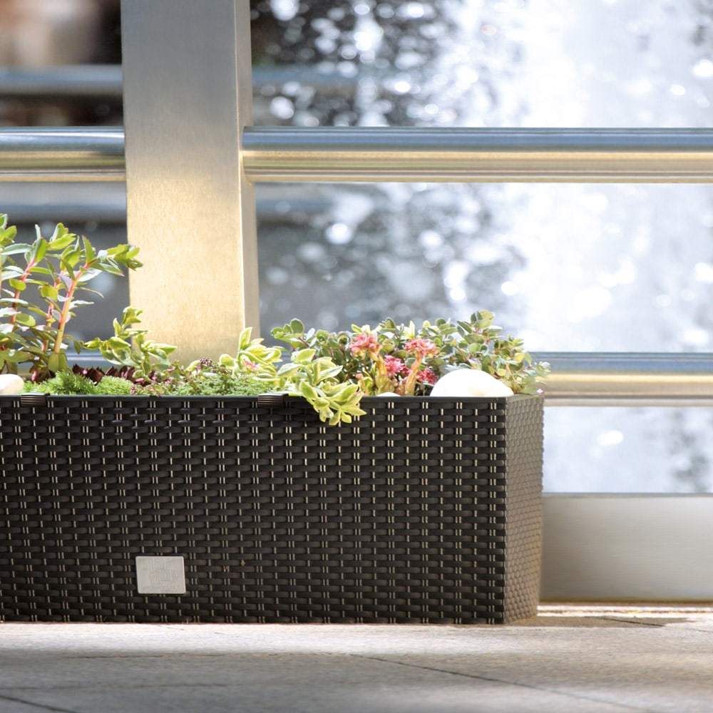 Jardinière sur pied 60 cm anthracite — Réserve d'eau 30 L