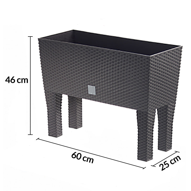Jardinière sur pied 60 cm anthracite — Réserve d'eau 30 L