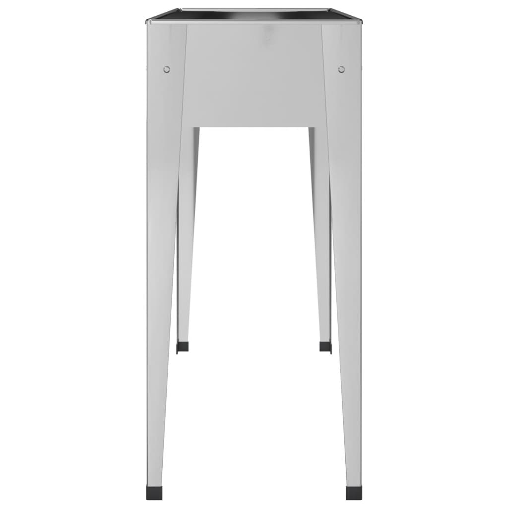 Jardinière sur pied en acier galvanisé 101 cm — Argent mat