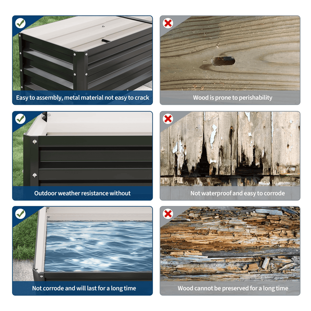Jardinière sur pied 127x44x80 cm en acier galvanisé noir