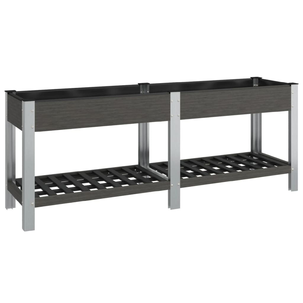 Jardinière sur pied en bois gris 200x50x75 cm pour terrasse