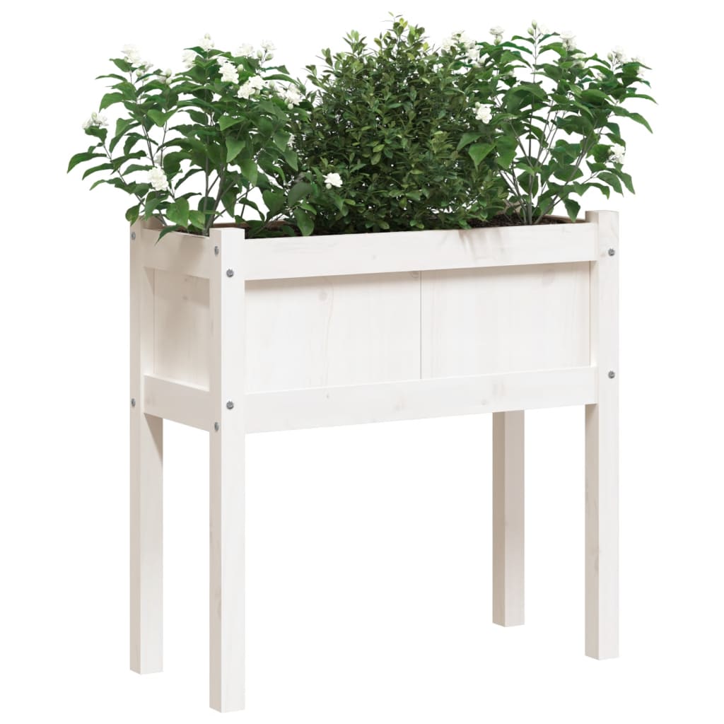 Jardinière sur pied en bois massif pour balcon et terrasse