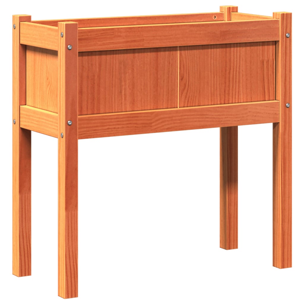 Jardinière sur pied en bois massif pour balcon et terrasse