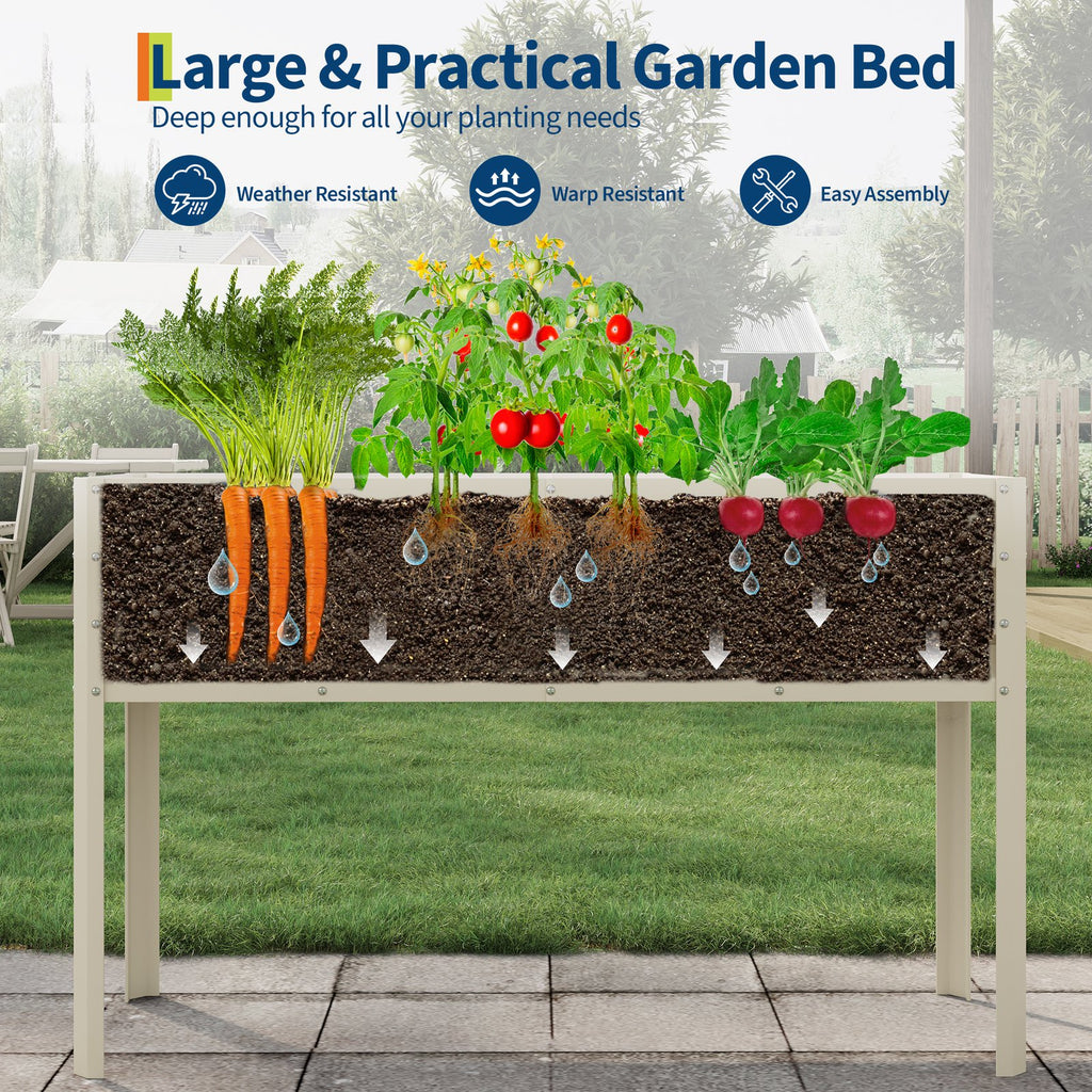 Jardinière sur pied en métal 127x44x80 cm pour le potager