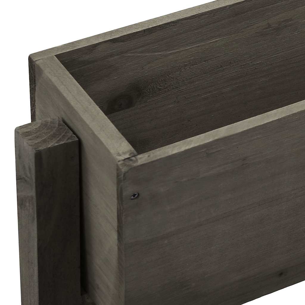 Jardinière sur pied pliable 3 niveaux bois gris 60x14x75 cm