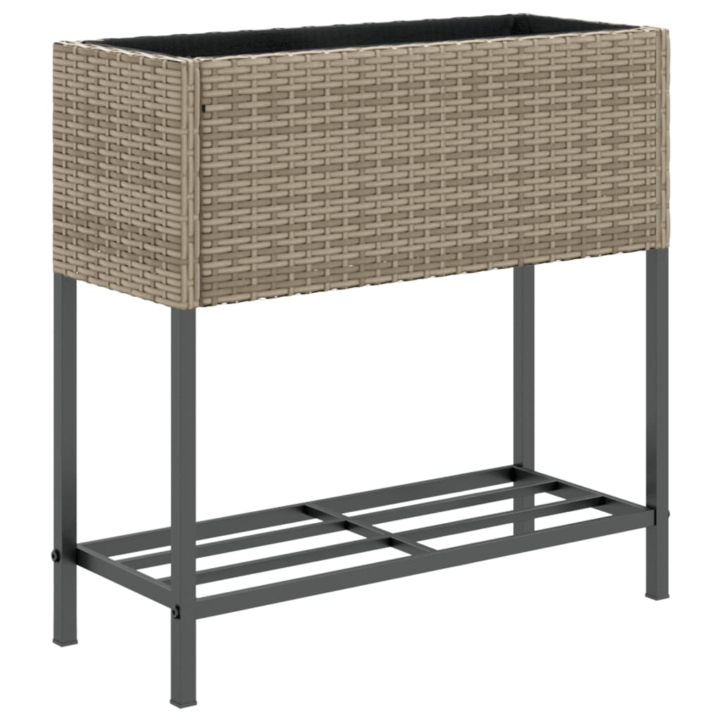 Jardinière sur pied 70x28x70 cm en résine tressée et acier