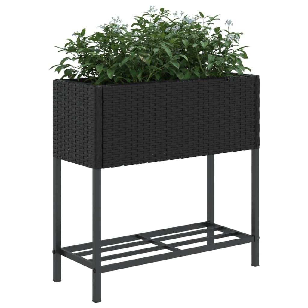 Jardinière sur pied 70x28x70 cm en résine tressée et acier