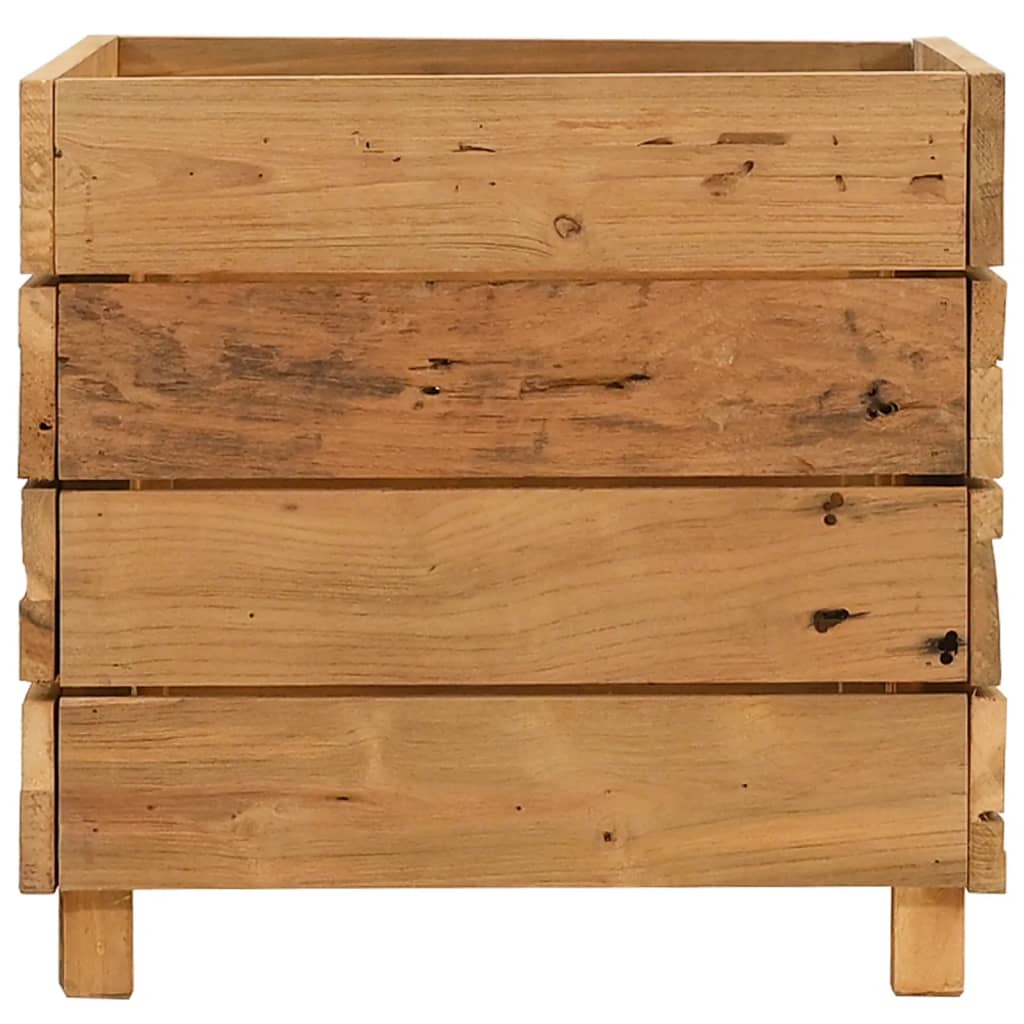 Jardinière sur pied en teck recyclé et acier, 9 formats
