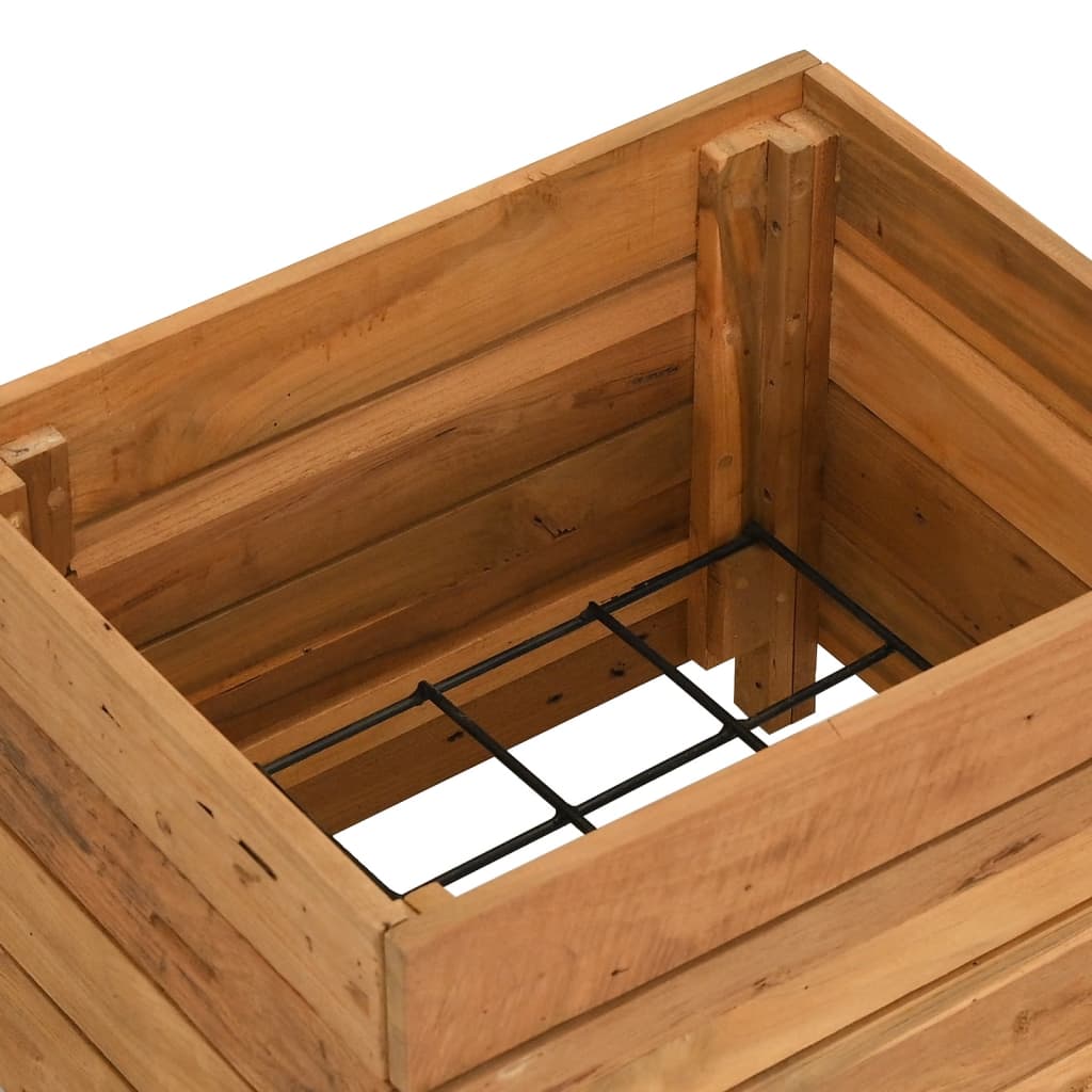 Jardinière sur pied en teck recyclé et acier, 9 formats
