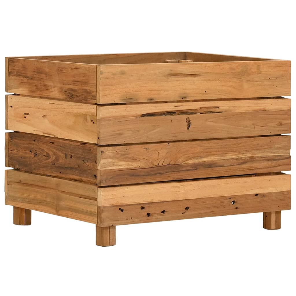 Jardinière sur pied en teck recyclé et acier, 9 formats